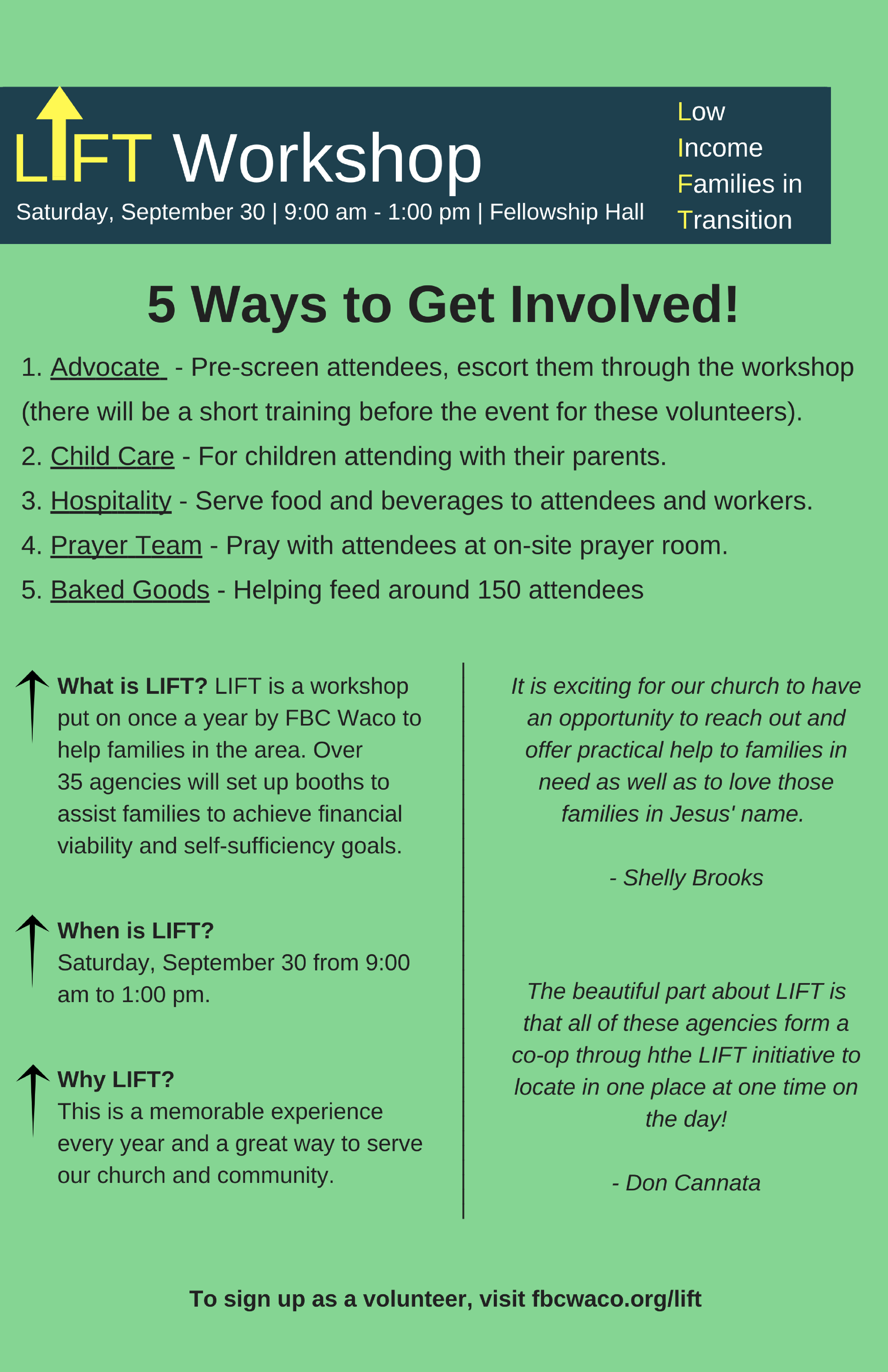 community witness - lift workshops
